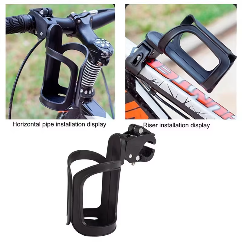 Porte-bouteille d'eau réglable pour poussette - 360 ° Cage de vélo rotative pour accessoires