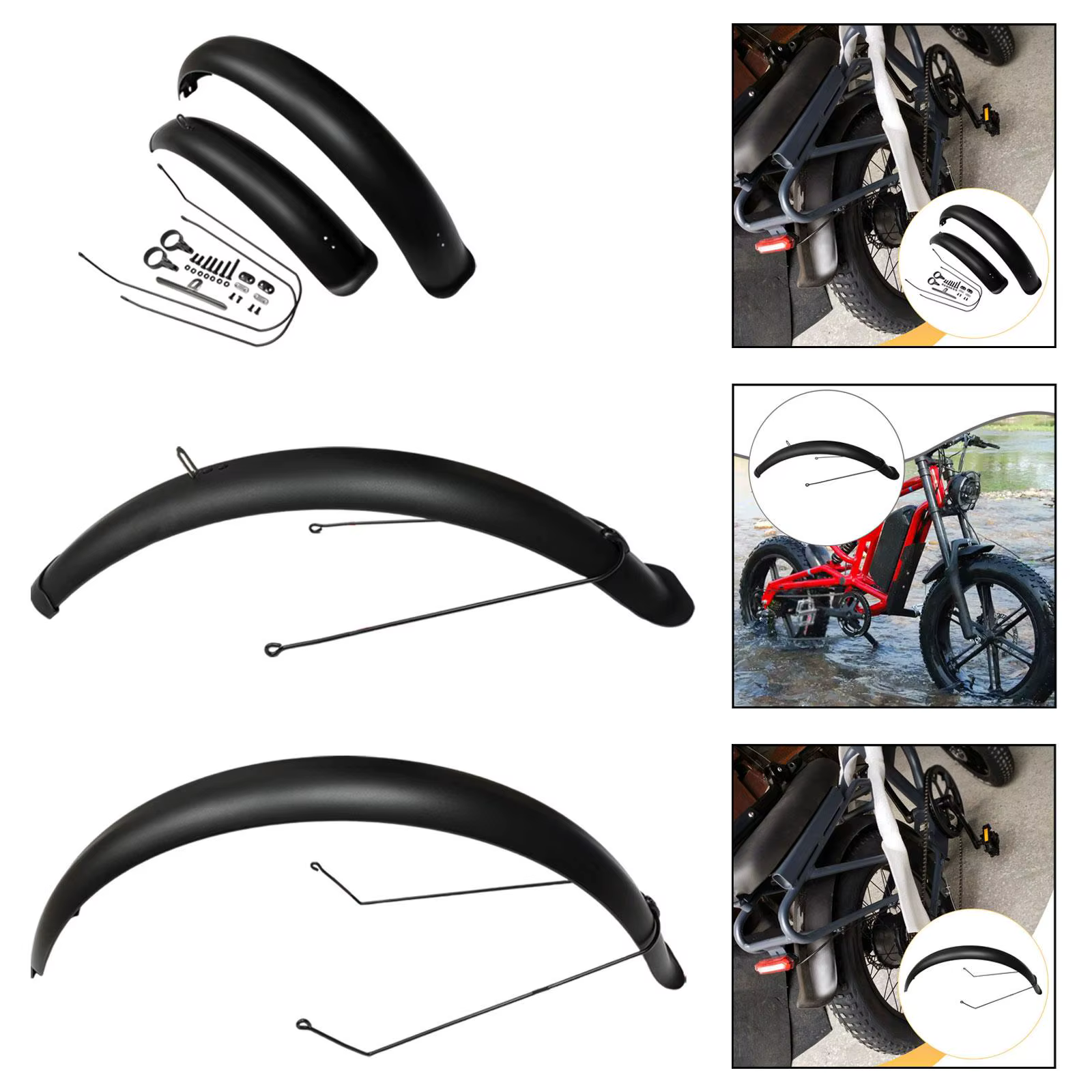 Garde-boue léger pour vélo à pneus larges