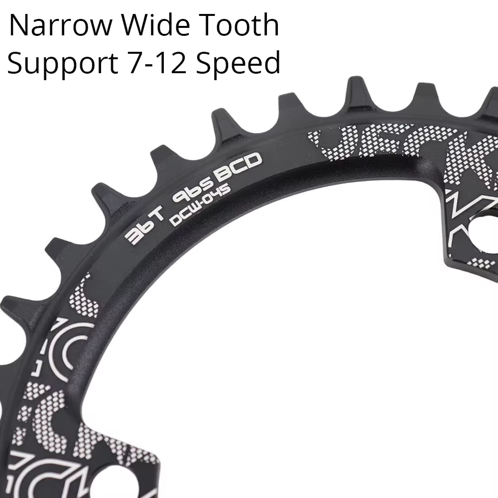 DECKAS Coroa BCD 96 asymétrique 36T 34T étroit large 96BCD plateau de vélo 36 34 dents anneau de chaîne