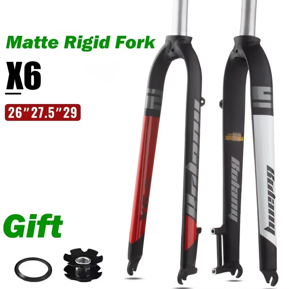Bolany 26/27.5/29 pouces fourche rigide vtt adapté pour vélo de montagne X6 Tube droit en alliage d'aluminium