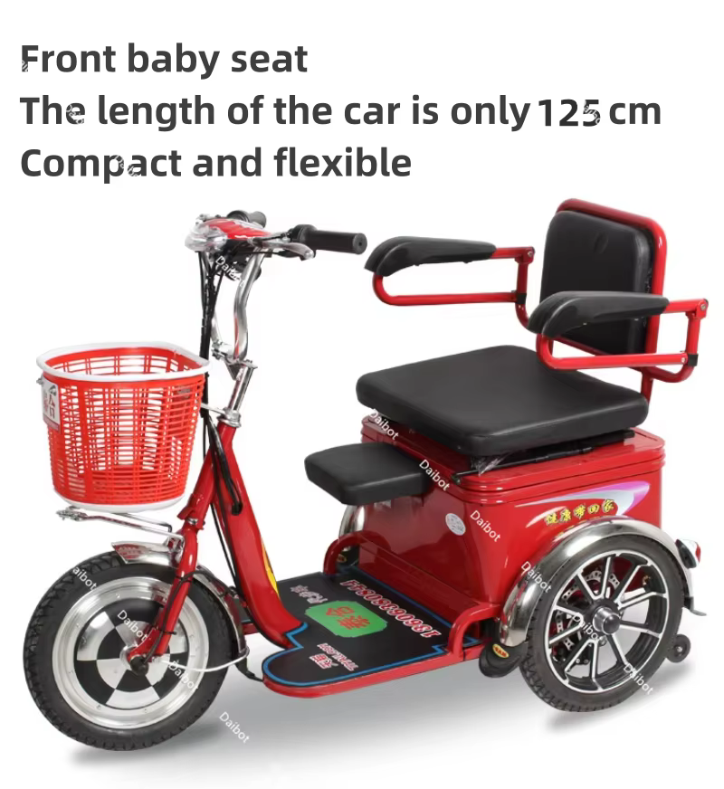 Trottinette Électrique Tout Terrain à 3 Roues avec Siège Accoudoir