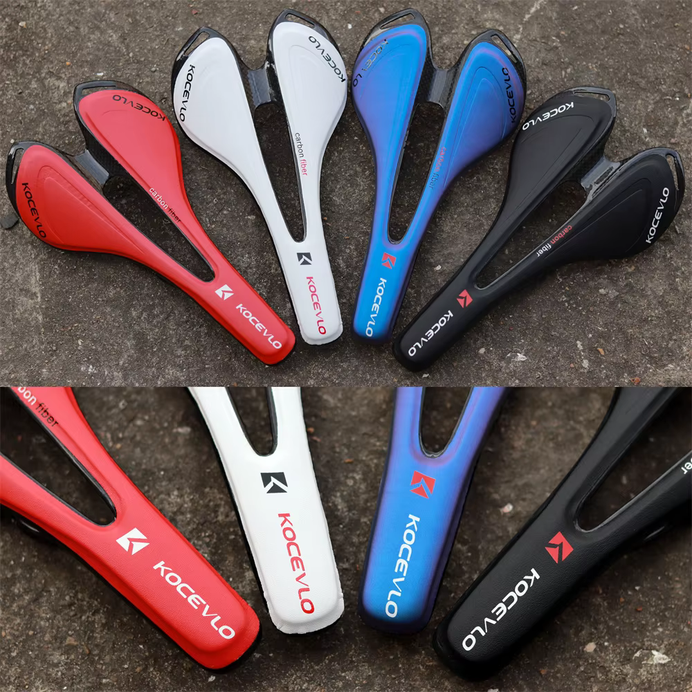 KOCEVLO Carbone Selle T800 Carbonfiber + En Fiber De Cuir Ultra Léger Vélo De Route VTT