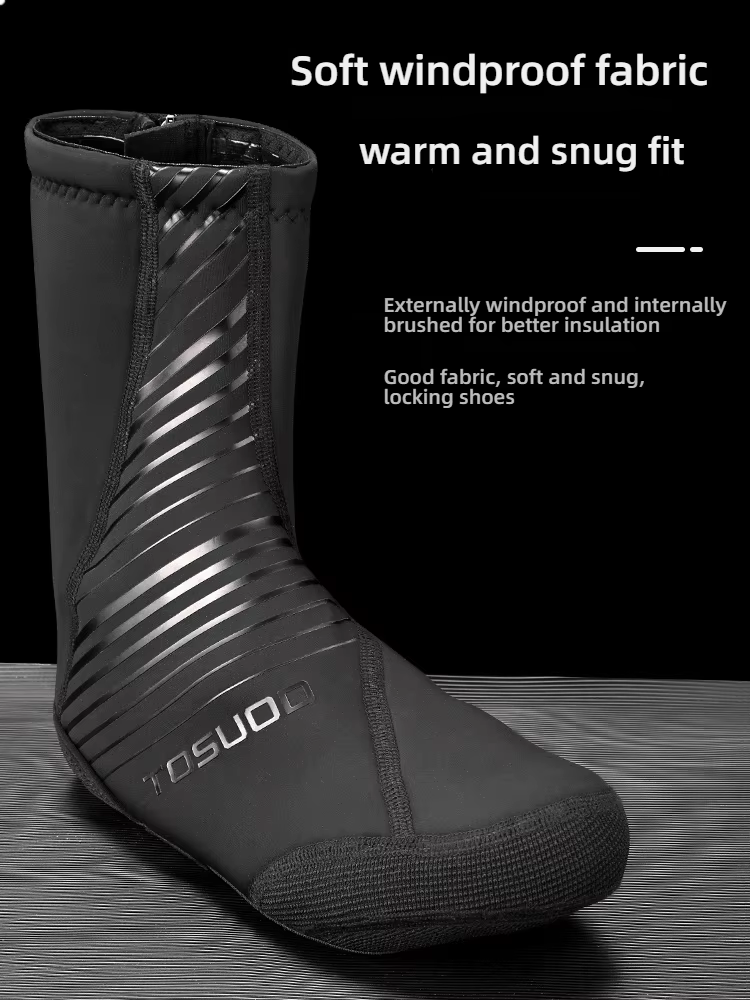 TOSUOD hiver imperméable à l'eau couvre-chaussures de cyclisme réfléchissant thermique élastique