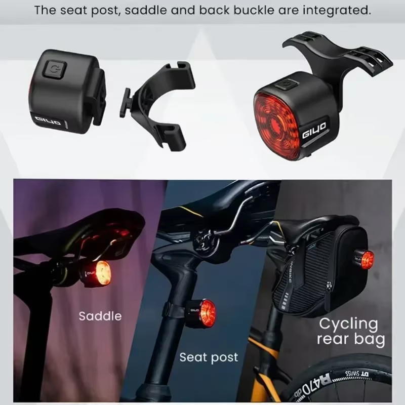 Nouveau feu arrière de frein intelligent de vélo vtt