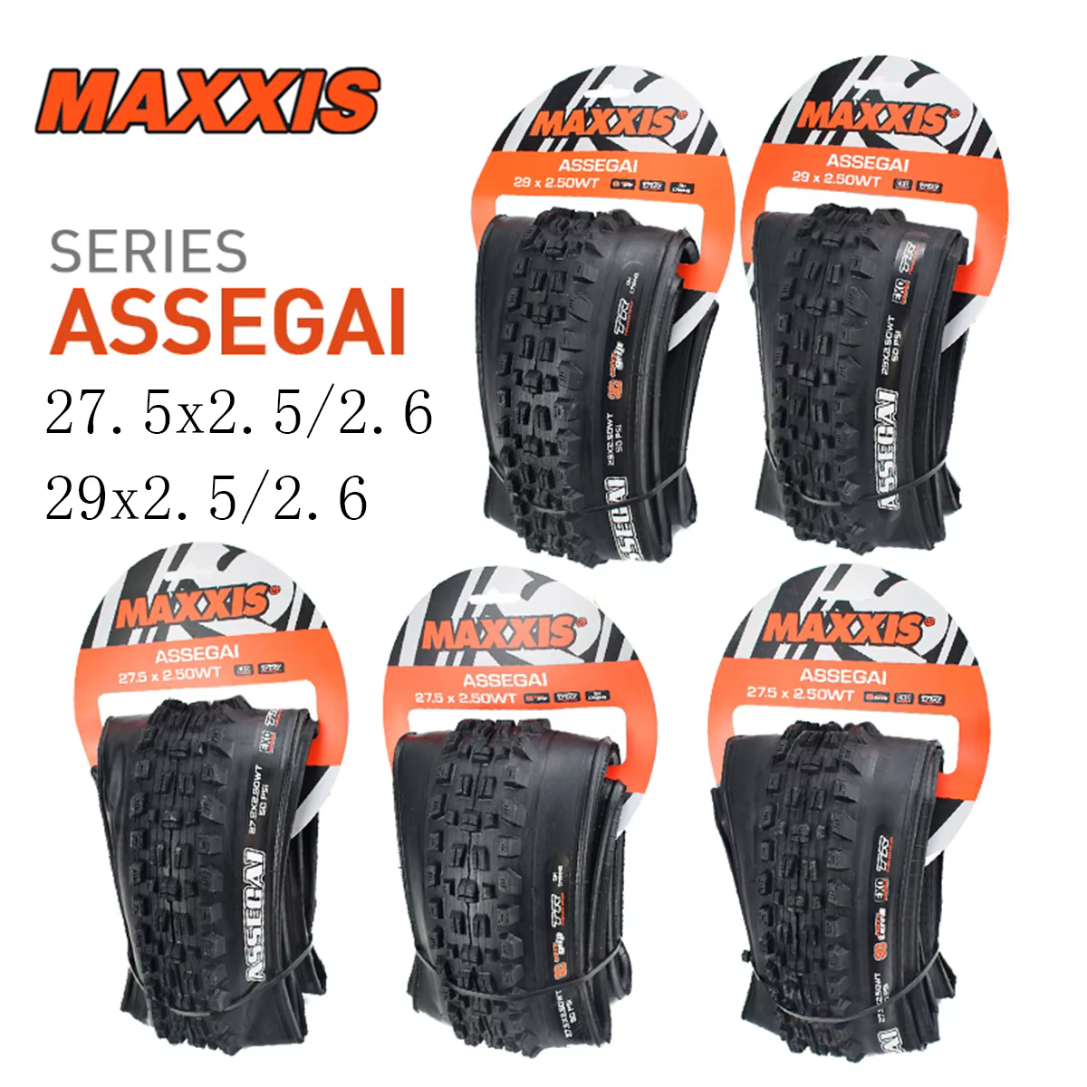 1PC Pneu de VTT MAXXIS 29 Tubeless Ready EXO TR 27.5*2.5 27.5*2.6 29*2.5 29*2.6 Série Assegai Pièces de Vélo