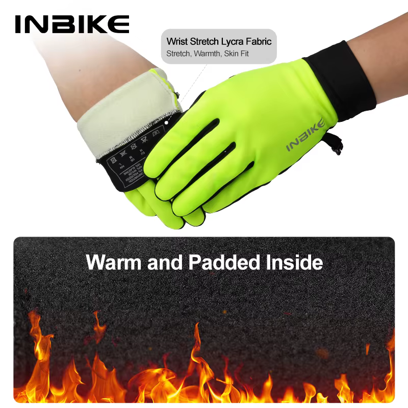 INBIKE hiver gants de cyclisme pour hommes femmes chaud polaire gant de vélo pour l'équitation