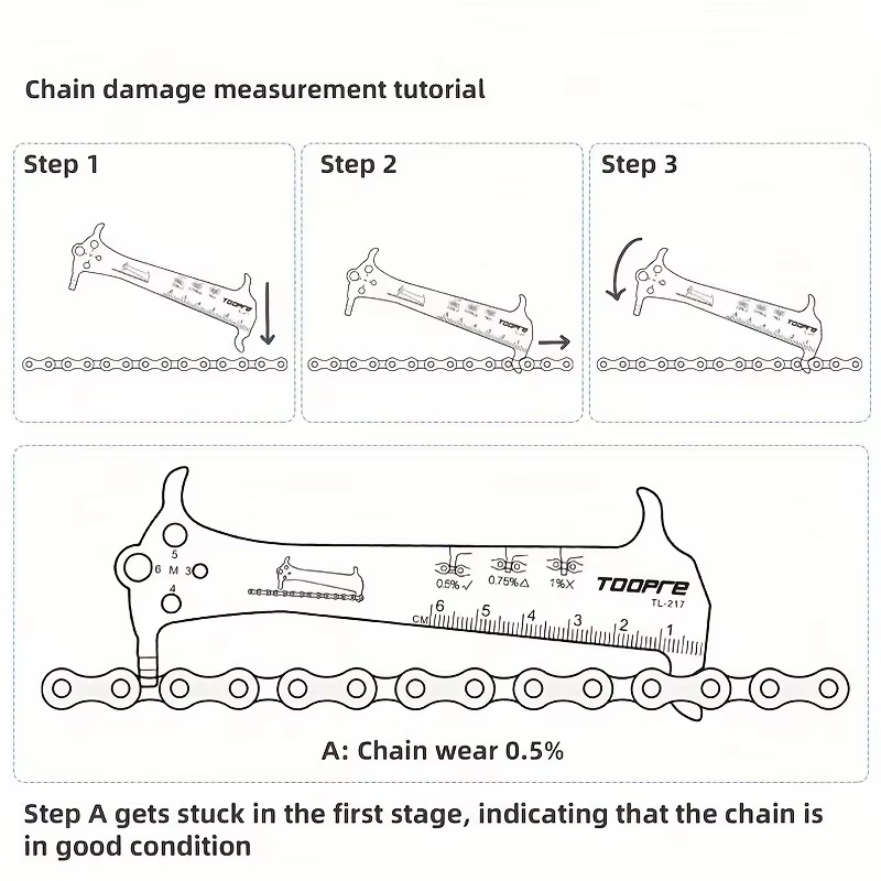 Règle de mesure de chaîne de vélo