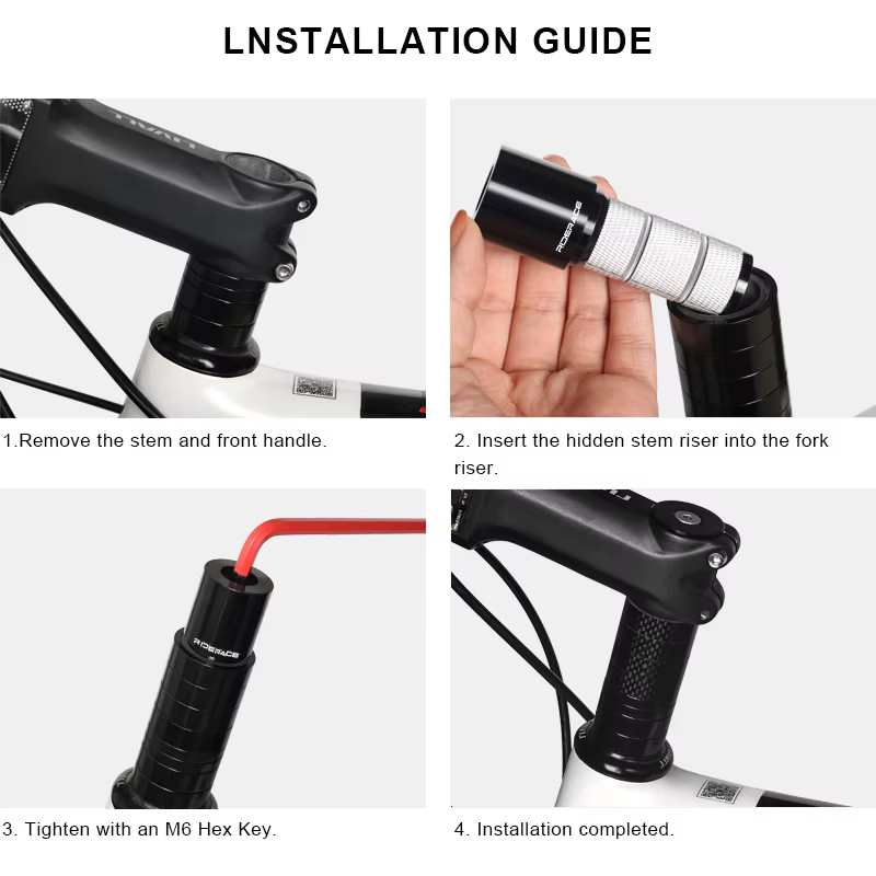 Extension de hauteur de tige de guidon de vélo en alliage d'aluminium