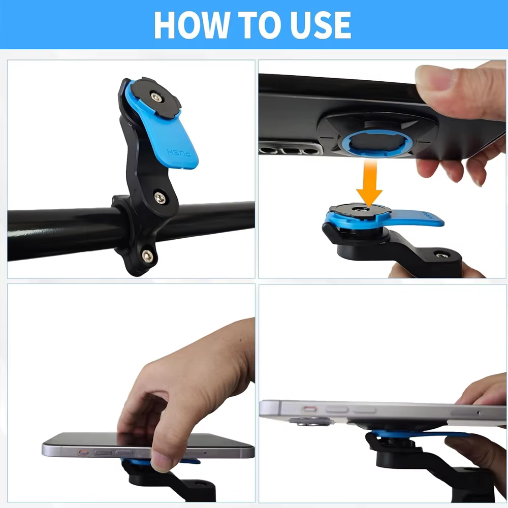Support universel pour smartphone avec amortisseur de vibrations pour guidon de moto, vélo, scooter, quad, compatible avec les modèles Trottos