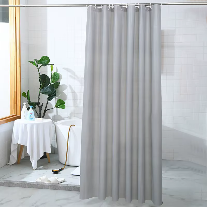 PEVA rideau de douche imperméable moisissure salle de bain rideau solide vague fenêtre Tulle maison luxe avec crochets lourd S pli ondulé douche