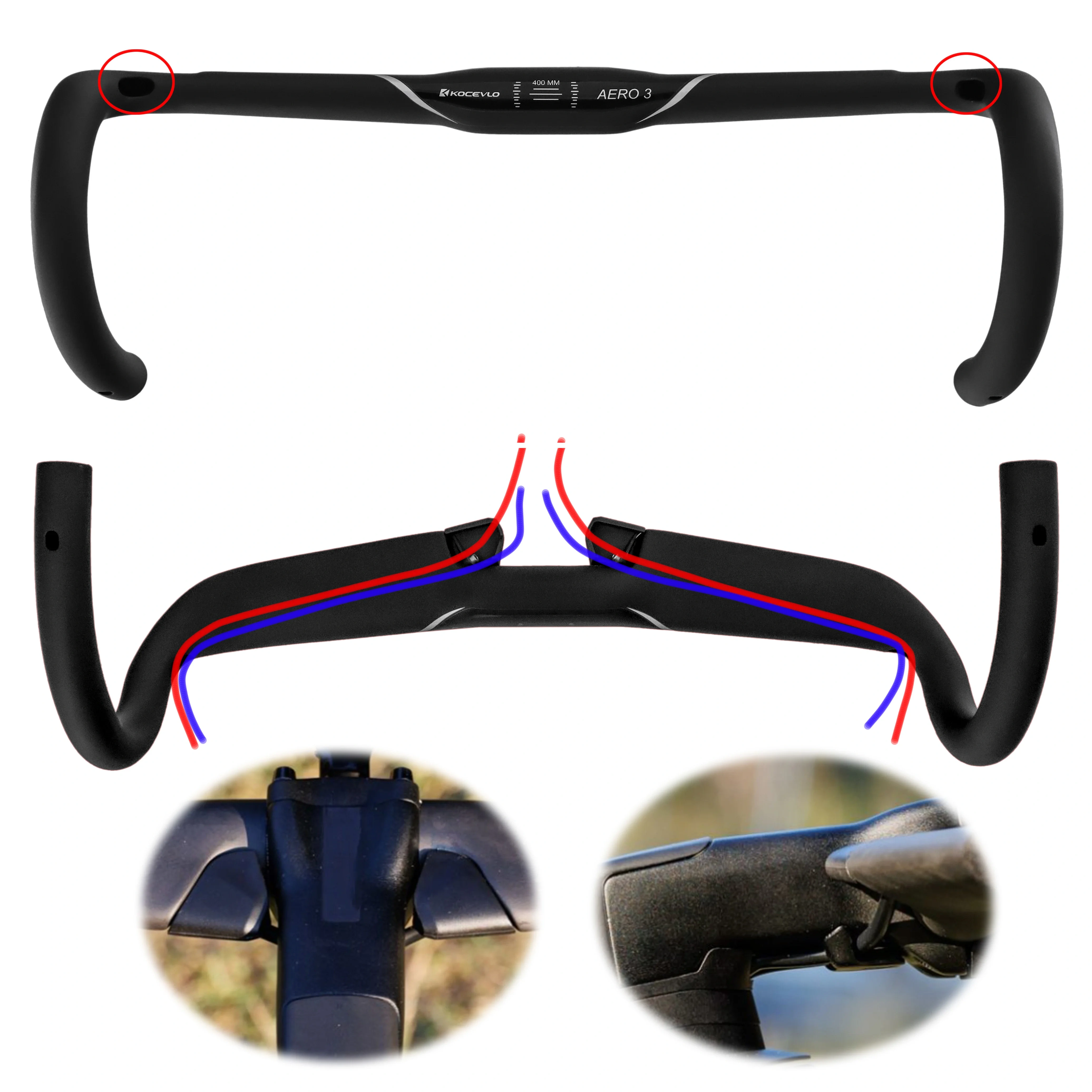 Guidon de vélo de route en carbone AERO 3