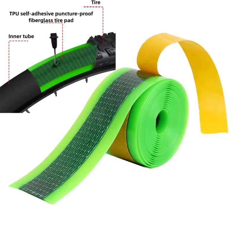 Pneu de vélo revêtement anti-crevaison fibre de verre TPU auto-adhésif 23/38/54/80*2300mm vtt