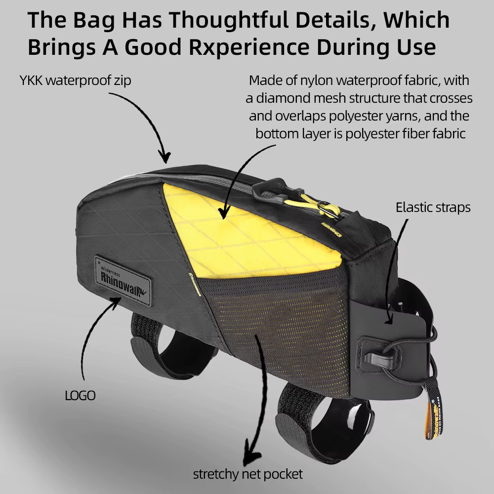 Rhinowalk 1.2L/2.1L sac de Tube supérieur avant de vélo résistant à l'eau pour bagages