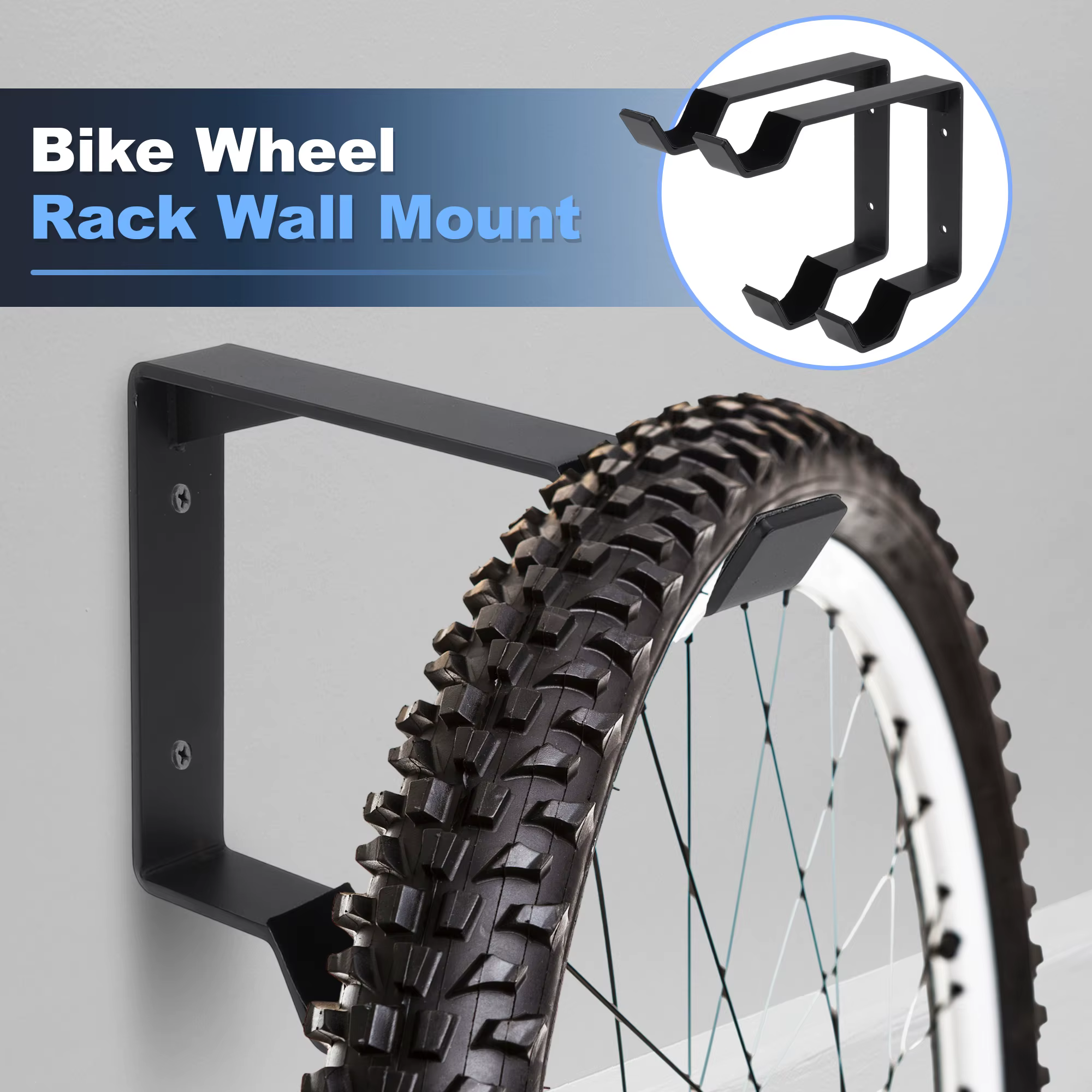 X Autohaux 2 supports muraux verticaux pour roues de vélo en acier au carbone