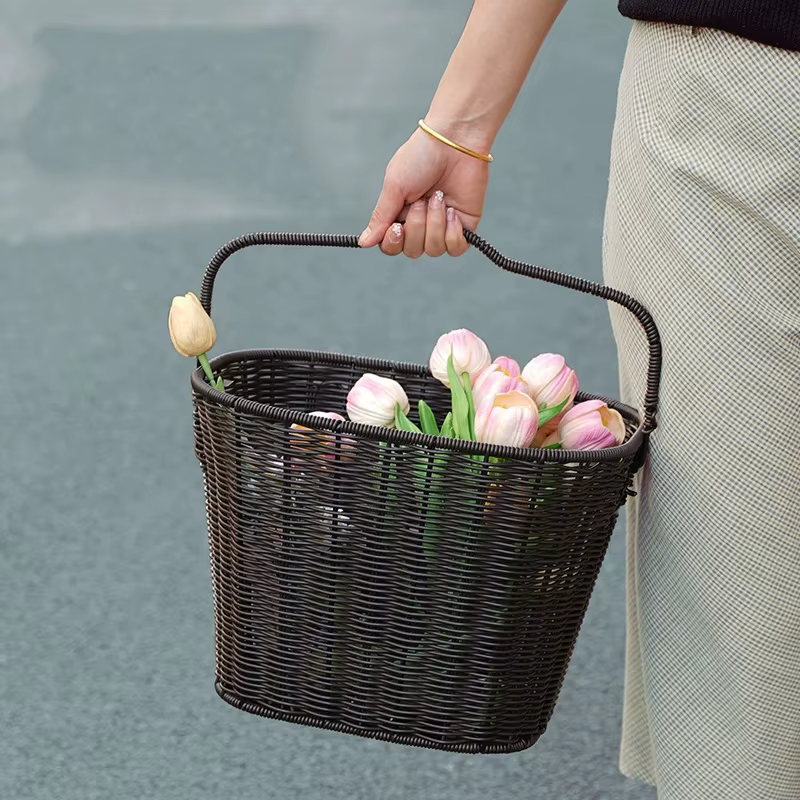 Panier de vélo tissé amovible