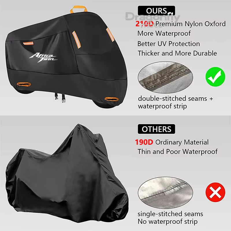 Housse de moto avec Logo Africa Twin, imperméable, protection UV pour Scooter d'extérieur, housse de pluie pour Honda CRF1100L CRF 1100 L Africa Twin A