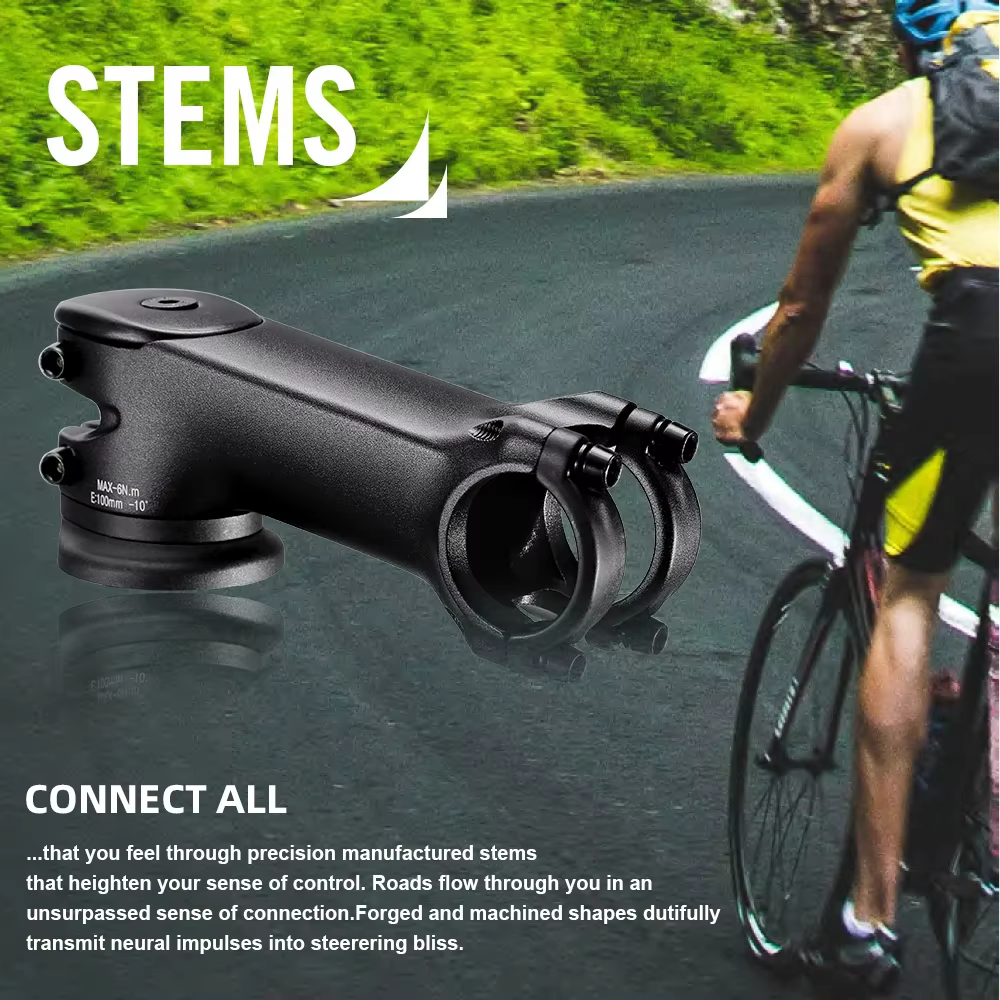 Potence de vélo ultralégère avec entretoises aérodynamiques