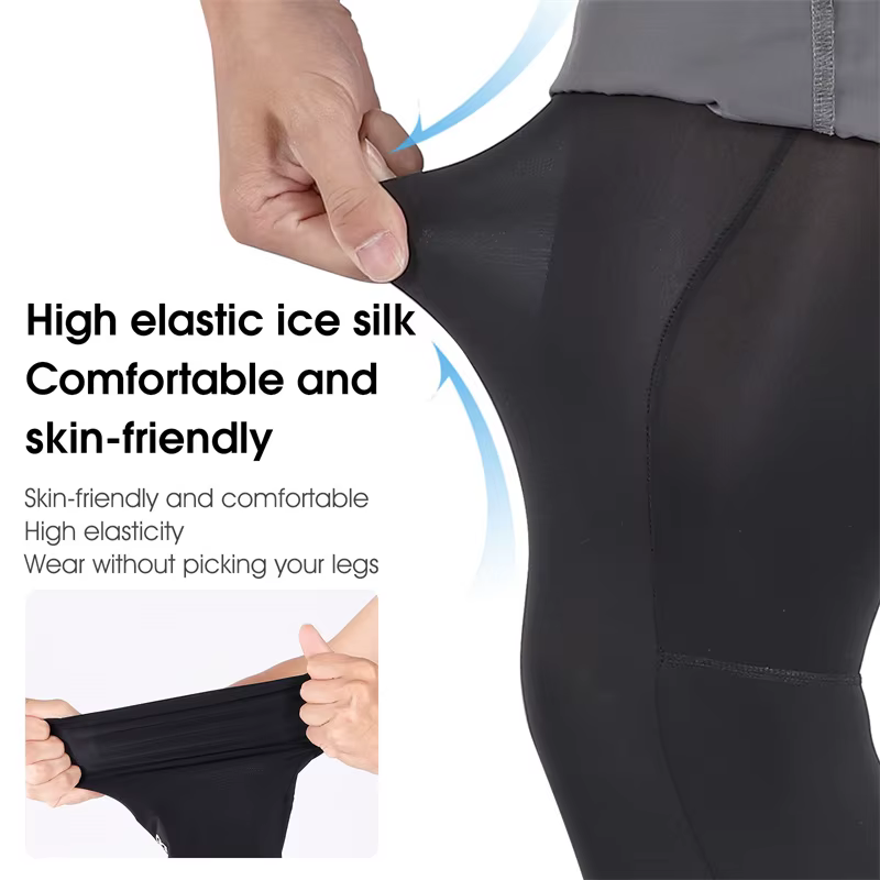 WEST BIKING – manches de jambes antidérapantes, en soie glacée, Protection UV, Compression, équipement de Sport rafraîchissant, pour course à pied, cyclisme, été