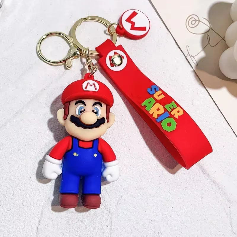 Porte-clés de la série Mario Bros, figurines super mignonnes, accessoires de sac, décorations de voiture, petites décorations anime pour les fêtes, styles variés pour enfants, superbes cadeaux