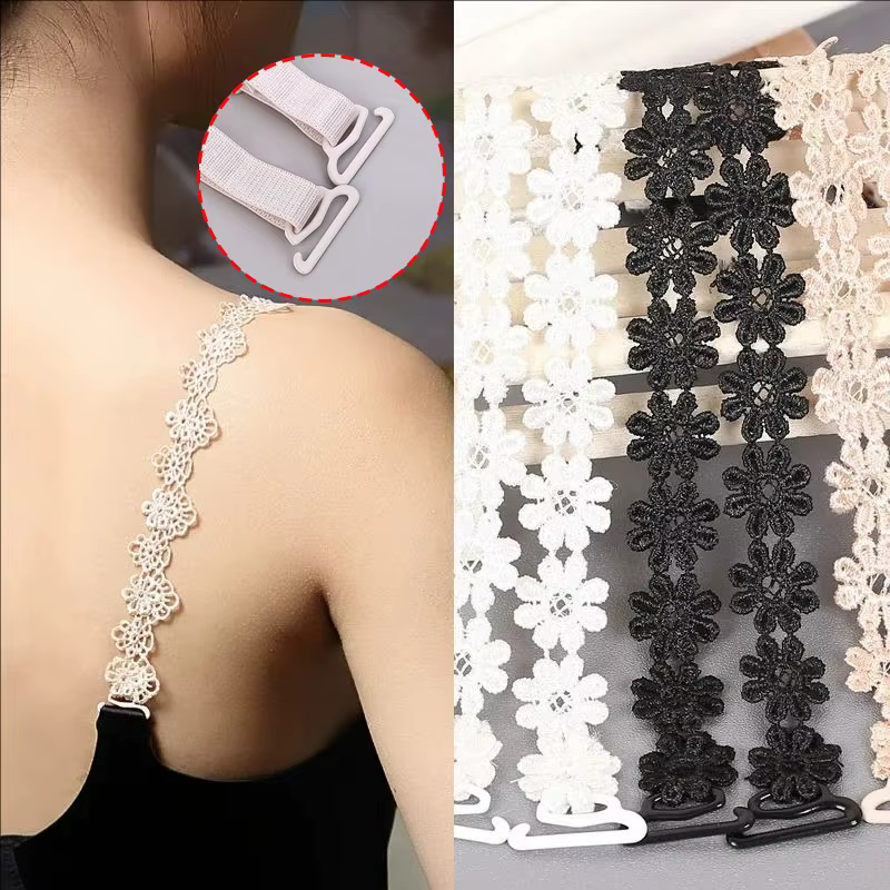 Bretelles de soutien-gorge en dentelle à fleurs, accessoires, sangle de soutien-gorge florale, antidérapante, bretelles blts réglables pour fête de mariage