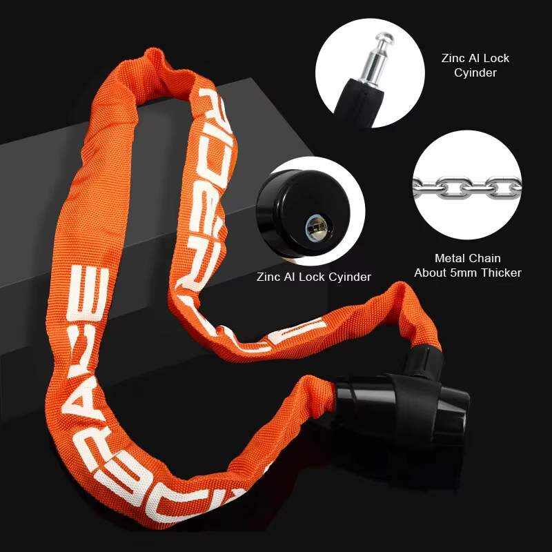 RIDERACE Verrou de Chaîne De Vélo Portable Anti-vol Haute Sécurité VTT Vtt