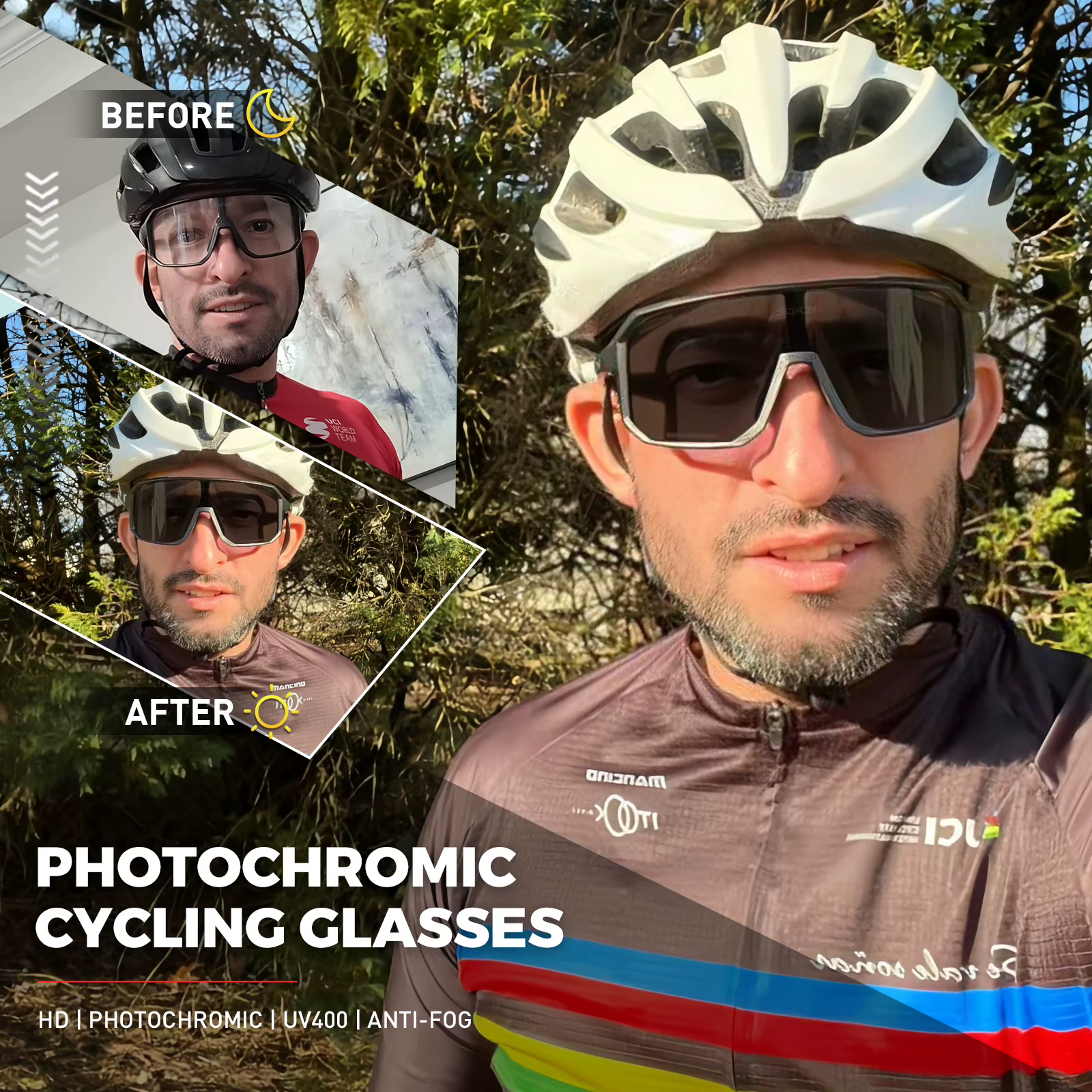 SCVCN lunettes de cyclisme photochromiques vélo