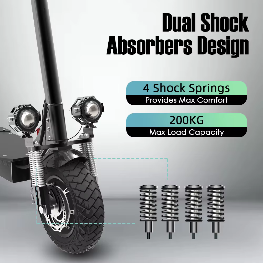 Trottinette électrique avec batterie Li-ion 20AH, moteur double 3200W, pneus tout-terrain de 10 pouces, patinete eléctrico, vitesse de 80 km/h