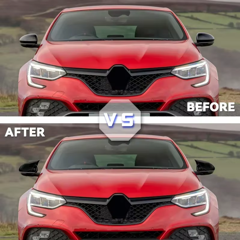 Coque de rétroviseur pour Renault Megane 4 2016 2017 2018 2019 2020, accessoire noir brillant, protection de voiture