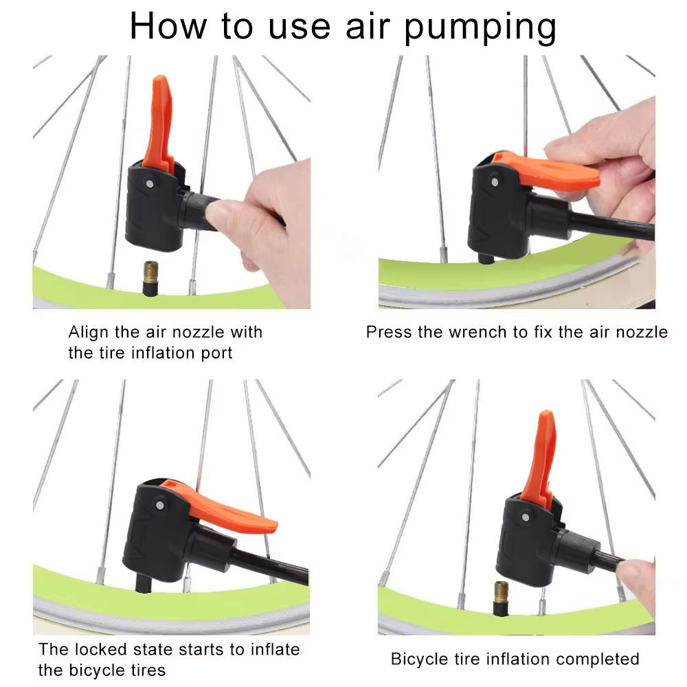 Pompe à air à pédale de vélo avec jauge