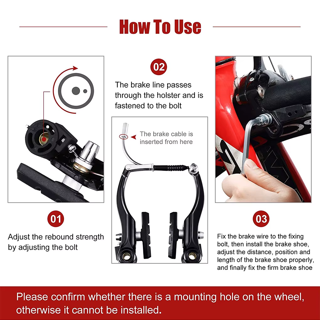 6 pièces en alliage vélo de montagne V frein Portable détachable réglable activité de plein air cyclisme avant et arrière pièce remplaçable