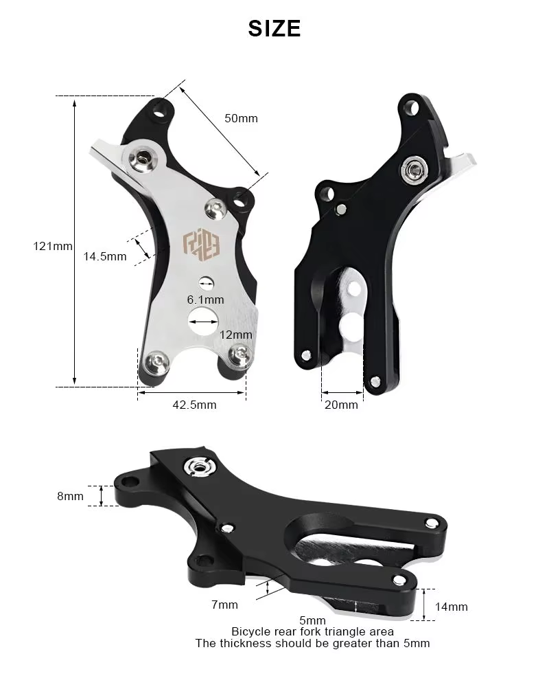 RIDERACE adaptateur de frein à disque de vélo roue arrière