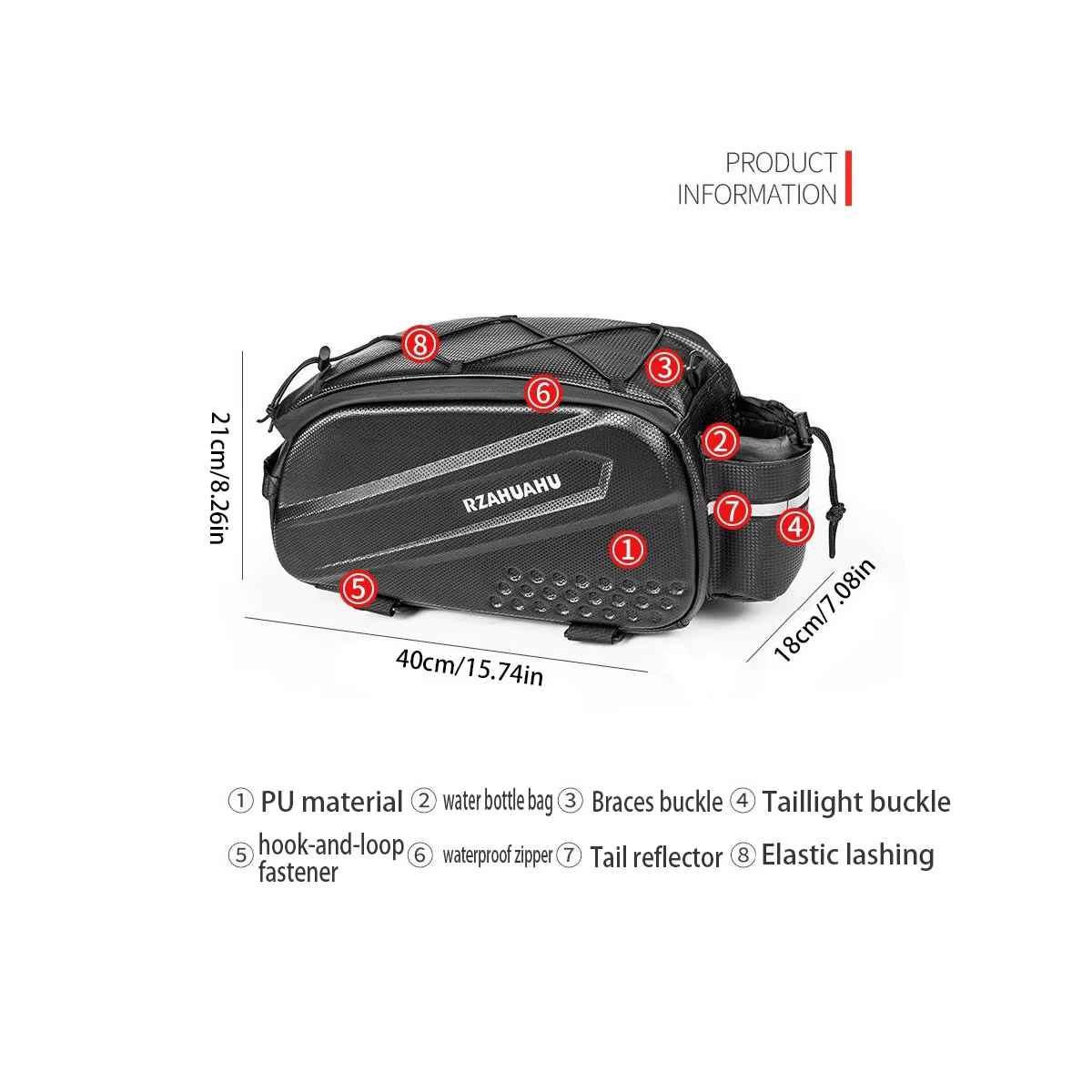 Sac chameau arrière rigide de grande capacité pour vélos