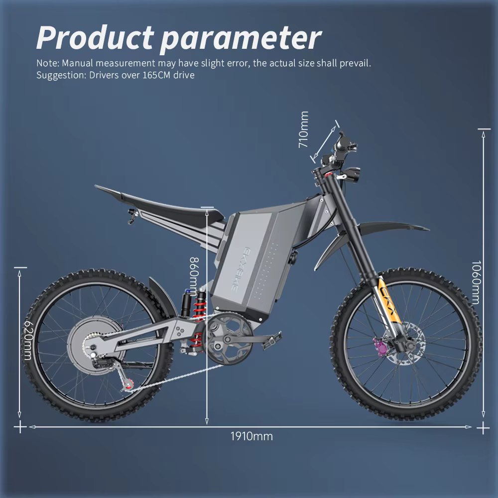 Moto électrique tout-terrain EKXBike GTS X22, moteur sans balais 8000W, batterie lithium 72V30AH, vitesse maximale 85KM/H, prête à l'emploi pour adultes.