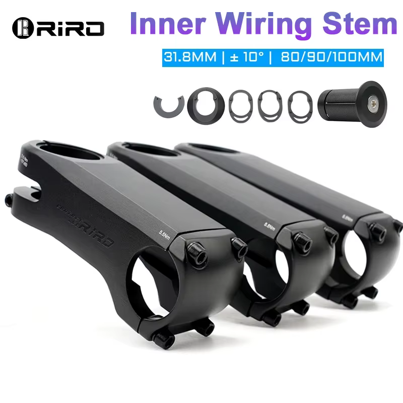 RIRO tige de guidon de vélo 28.6/31.8mm câblage intérieur