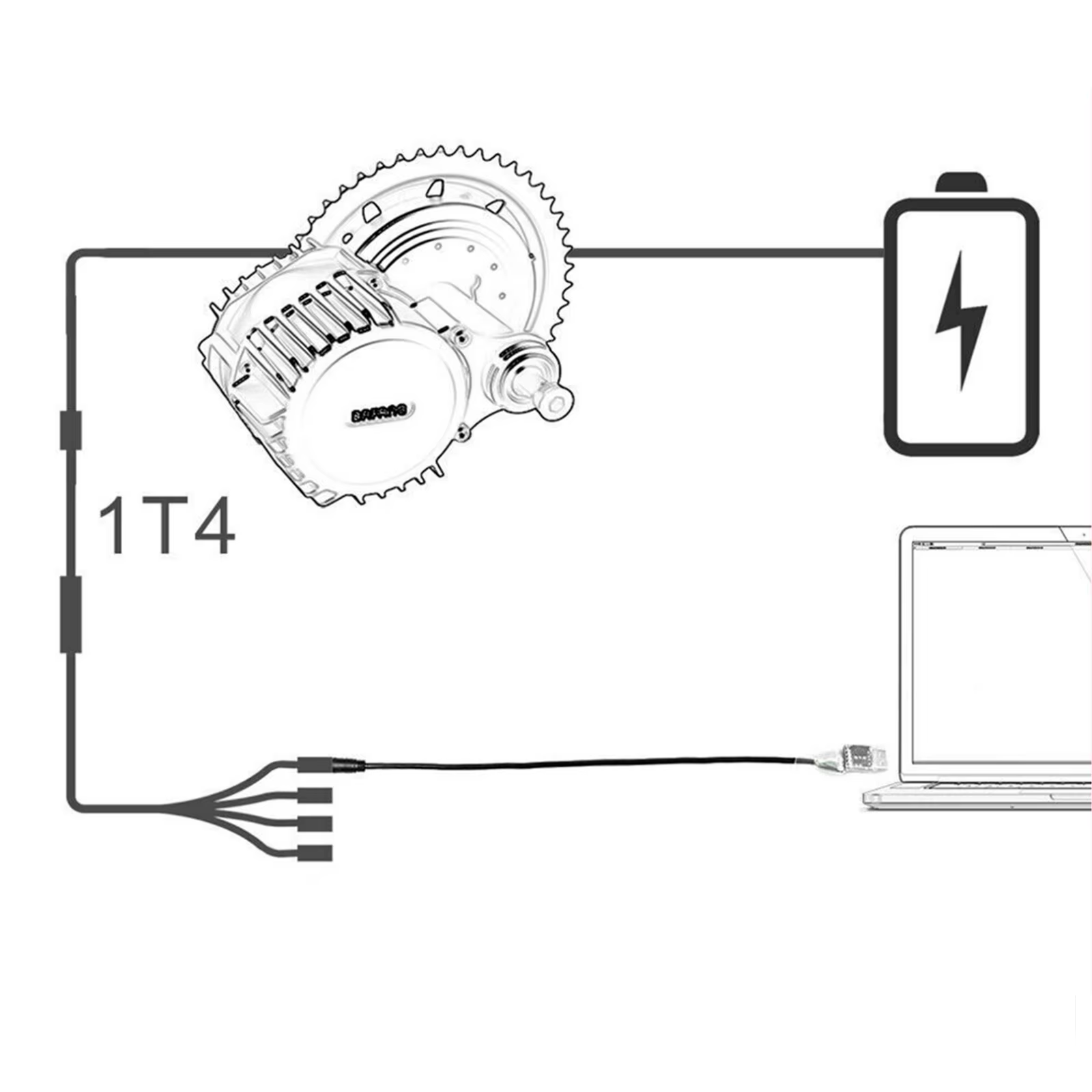 Câble de programmation USB 8fun Bafang pour moteur central BBS01 BBS02 BBS03 BBSHD