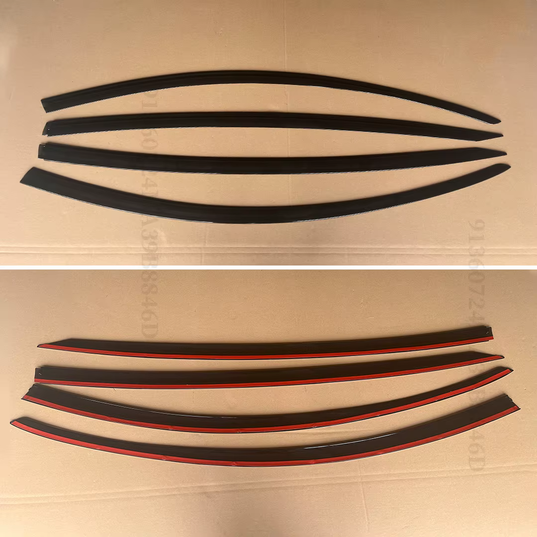 Kit de réglage de style de voiture pour Tesla modèle Y 2019 – 2023, 4 pièces, visières de fenêtre, déflecteur de vent, protection contre la pluie, front