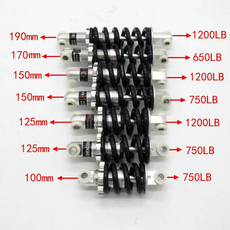 Amortisseur de vélo 500LBS 750LBS 1200LBS 100mm 125mm 150mm avec trou de 8mm