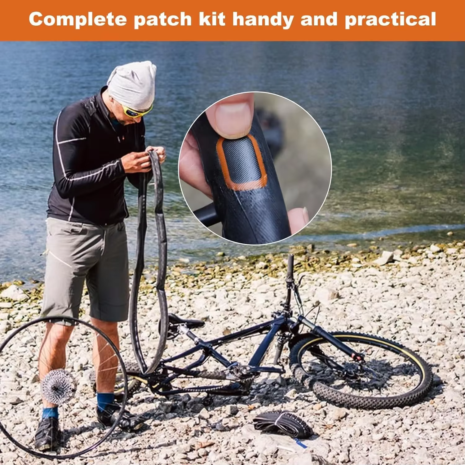 Kit universel de réparation de pneus-ensemble de patchs et de vulcanisation Pro pour vélo