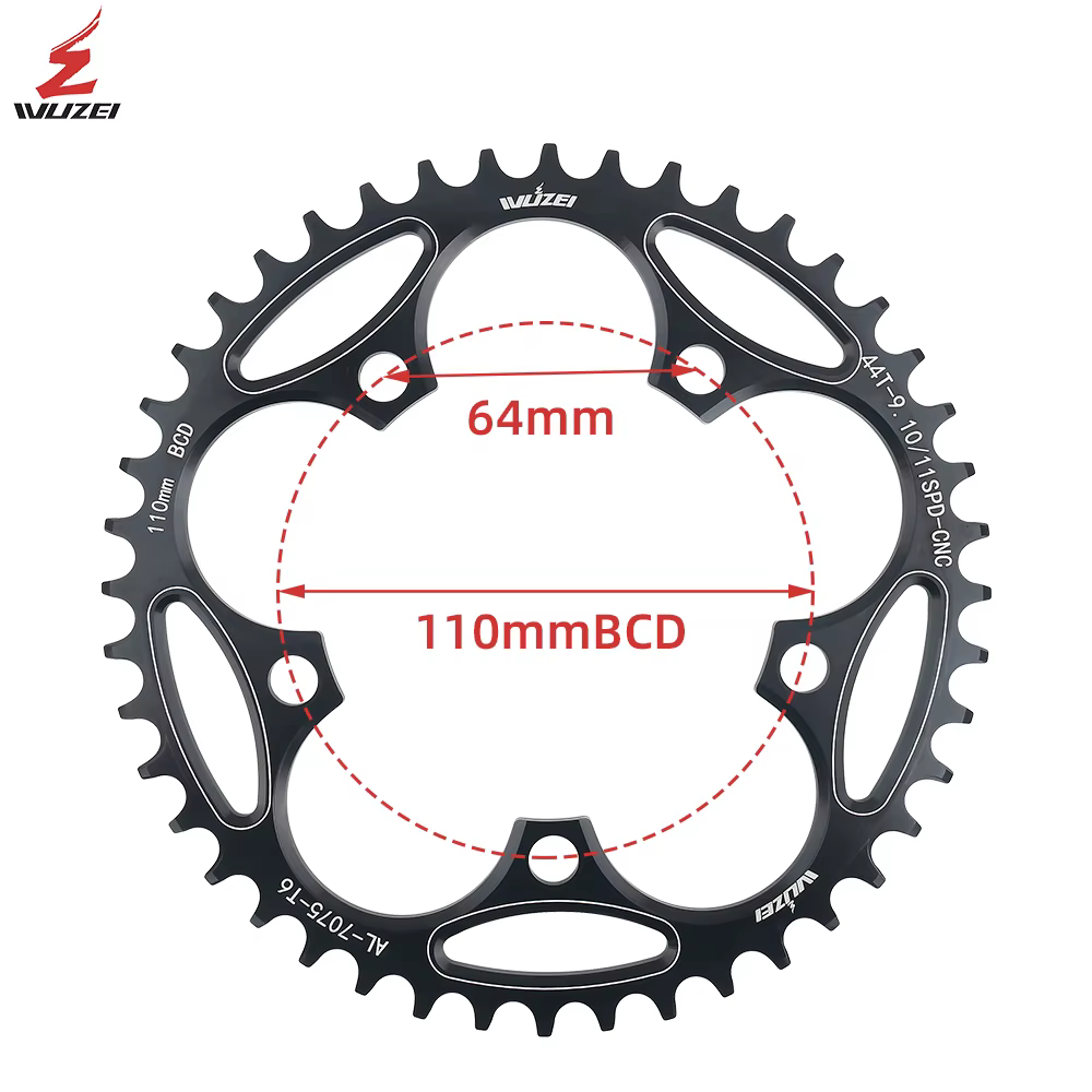 WUZEI vélo de route 110/130BCD plateau 36/38/40/42/44/46/48/50/52/54/56/58/60T 110BCD/130BCD route/doli de manivelle