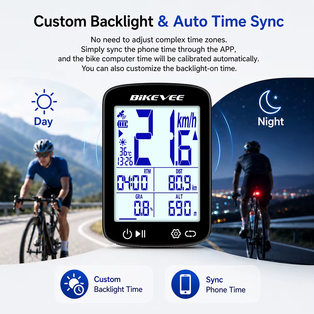 Ordinateur de vélo GPS rechargeable sans fil