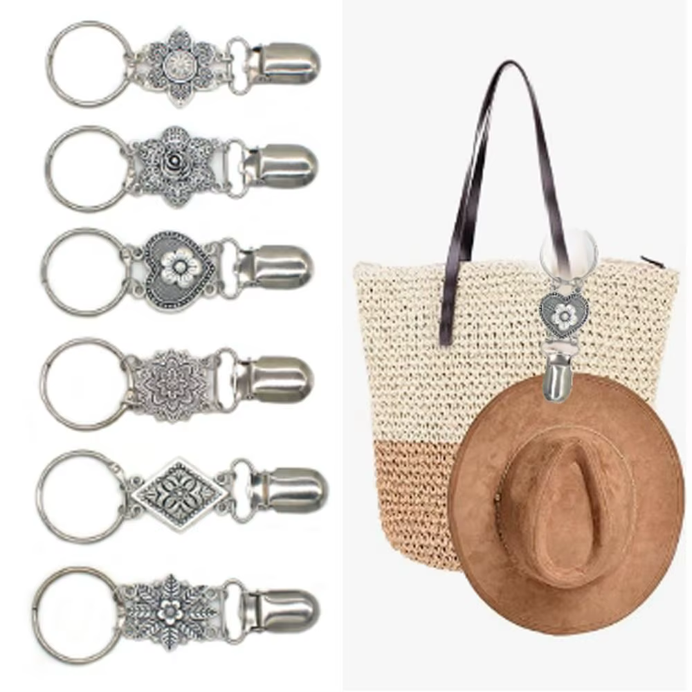 Pince multifonctionnelle pour sac à main, porte-chapeau, accessoires de voyage, pince à canard, fleur vintage