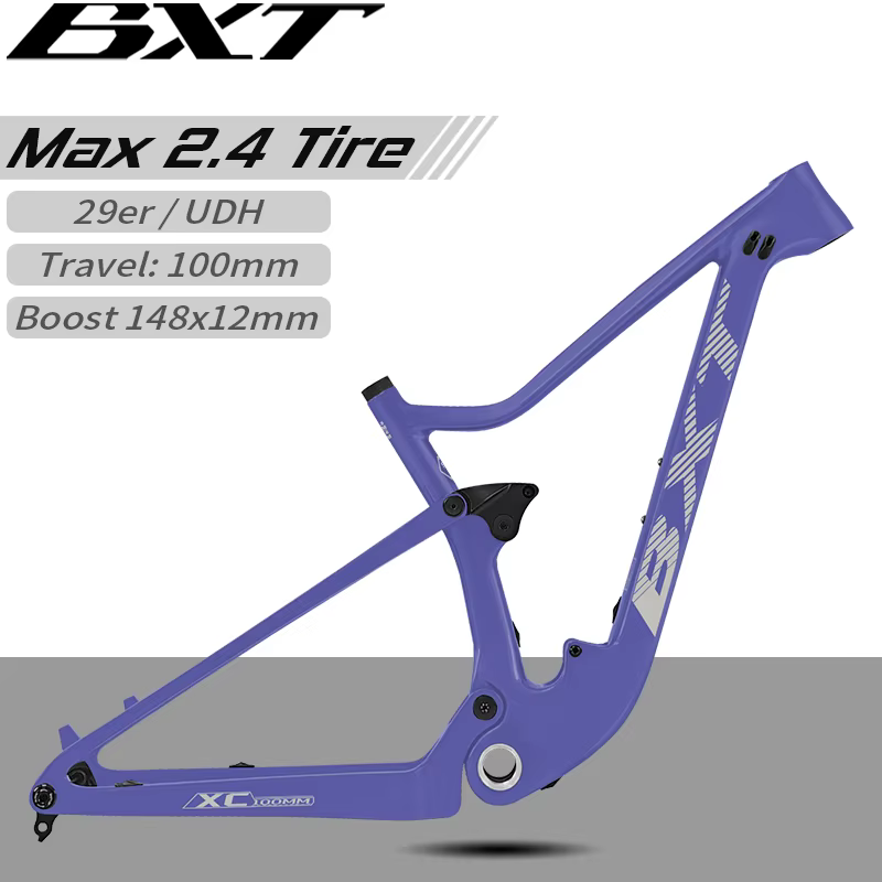 Cadre de vélo tout-suspendu BXT 29er Boost 148*12mm en carbone