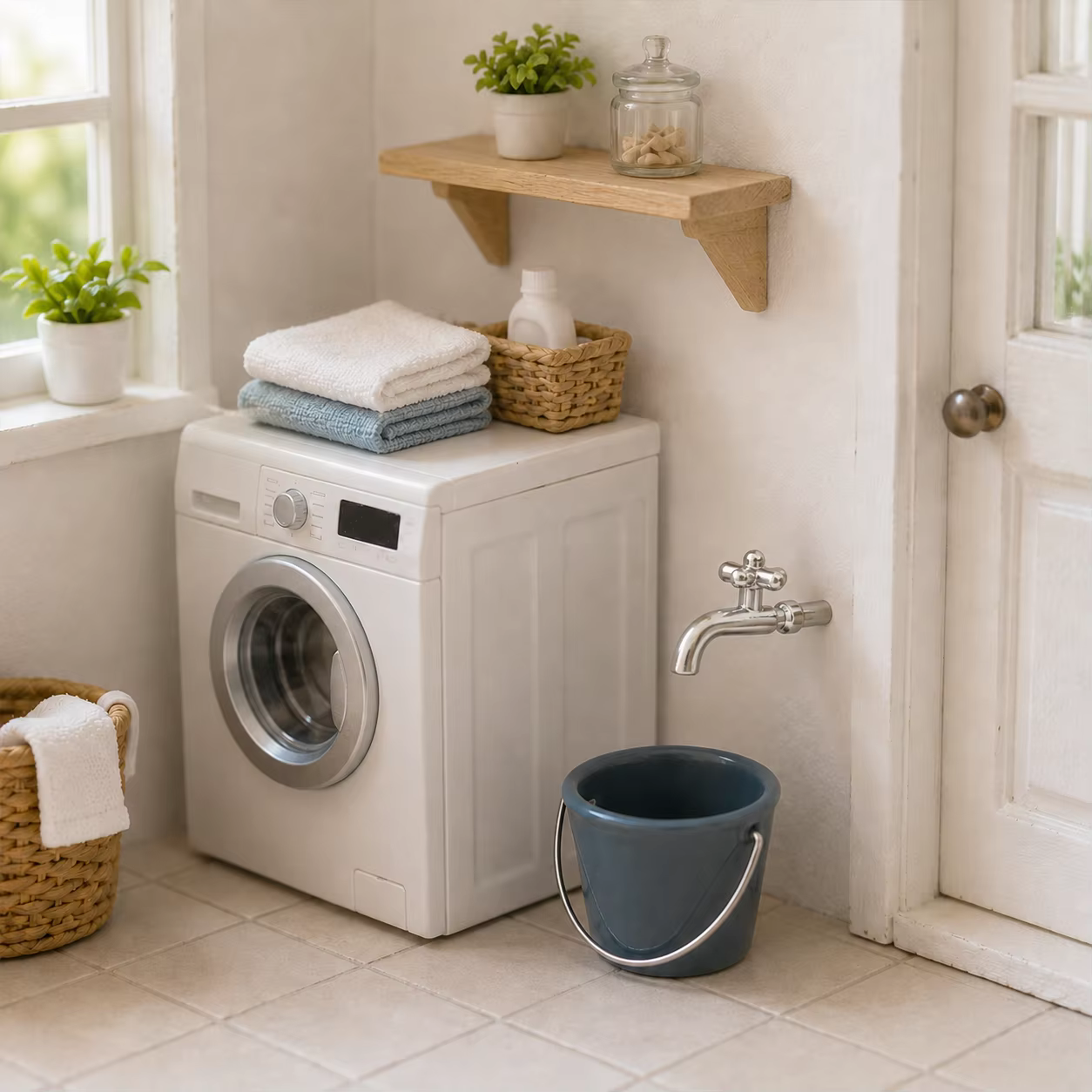 Ensemble mini robinet et petit seau pour maison de poupée, accessoires de fontaine d'eau pour jardin extérieur, décorations miniatures pour aménagement paysager