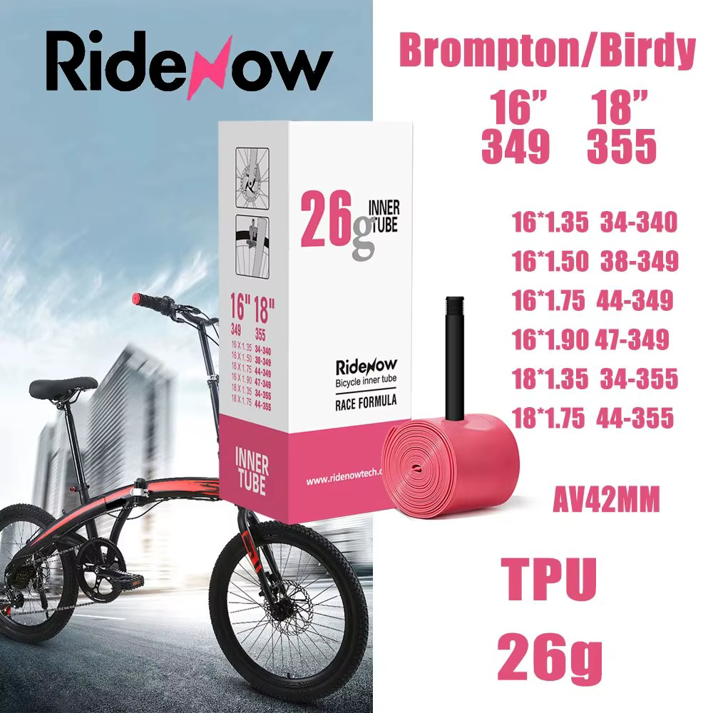 Ridenow Brompton 16 "349 18" 355 chambre à air de vélo pliante intérieure légère pour pneu intérieur