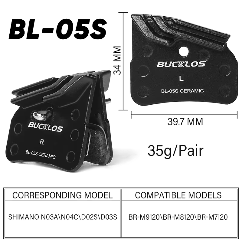 BUCKKubBicycle-Plaquettes de frein en céramique durable pour vélo de route et VTT, plaquettes de freins à dissipation thermique pour VTT, N03A, N04C, N02S, N03S