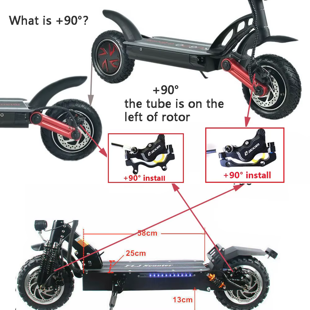 Frein de scooter électrique à 4 pistons pour Kukirin G2 Master C1 G1 Pro Kugoo G-Master ES3 FLJT113 Mantis 10 X KingGT Speedway4 E-bike
