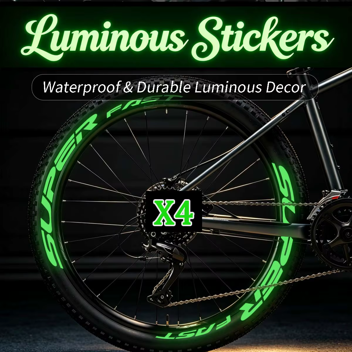 Autocollants lumineux pour jantes de vélo