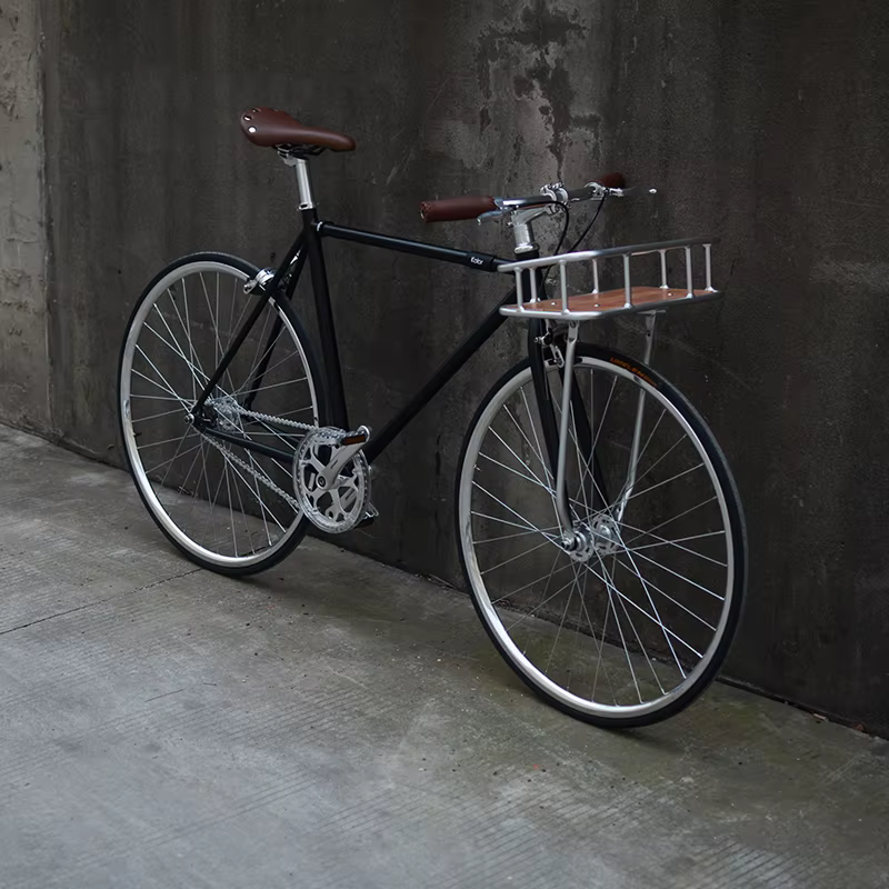 Panier de vélo rétro en bambou