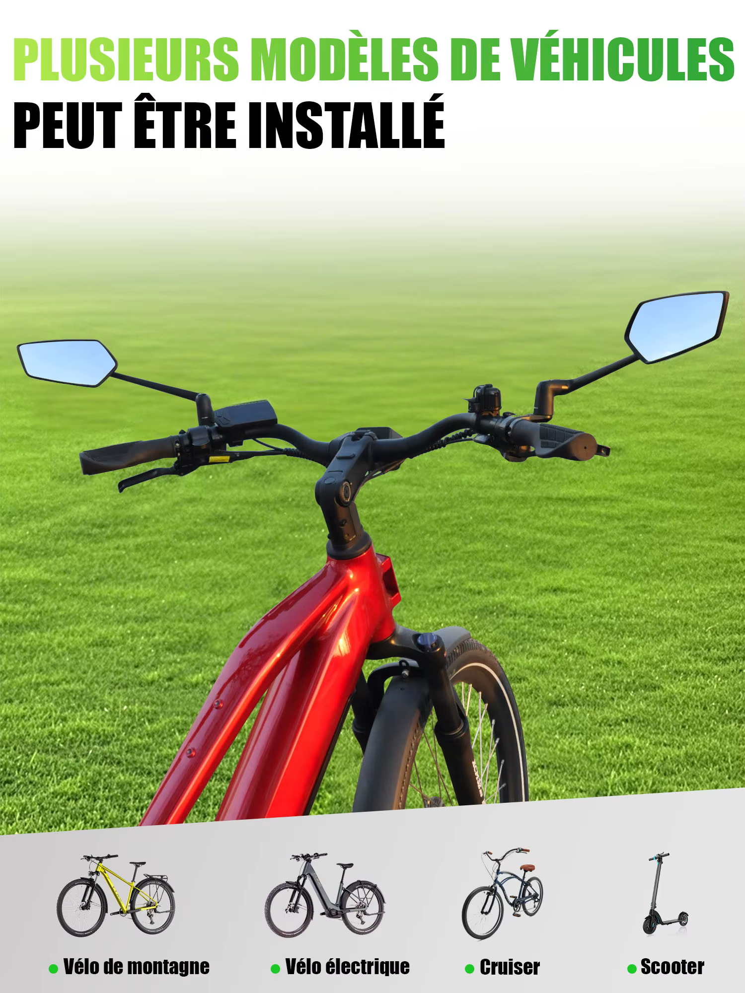 Rétroviseur pour guidon de vélo