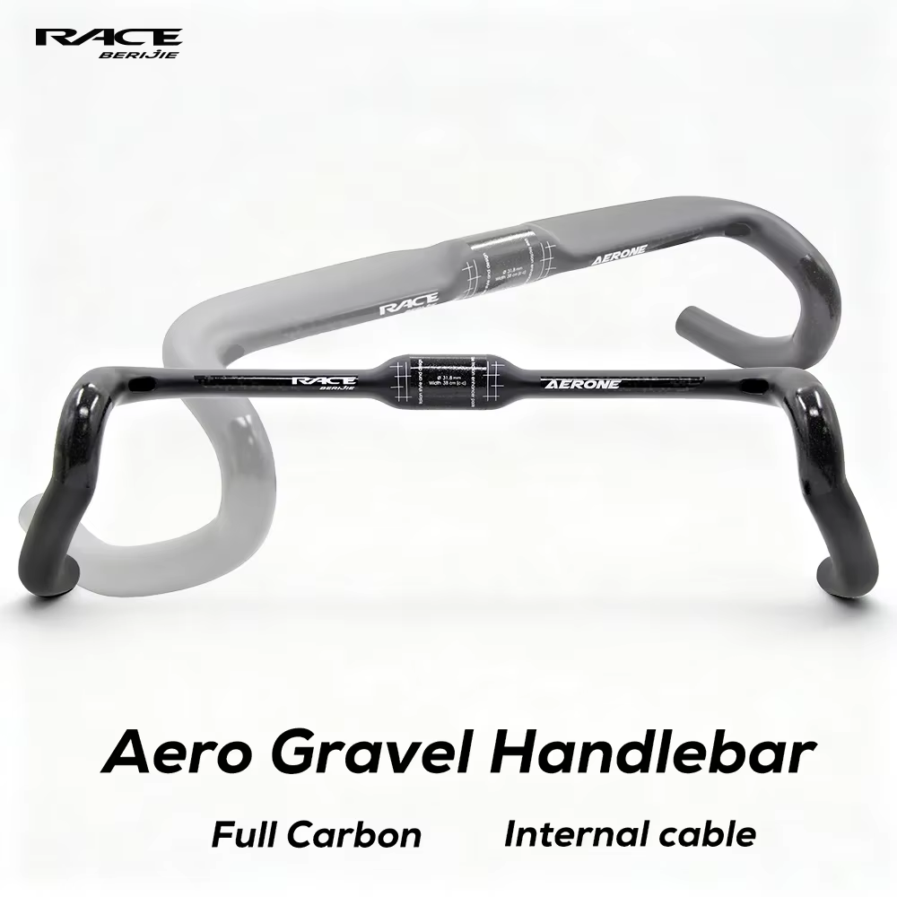 Guidon de vélo de gravier aérodynamique entièrement en carbone BERIJIE